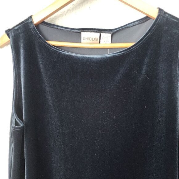 Chico's velvet sleeveless blouse layers essential - Picture 2 of 8
